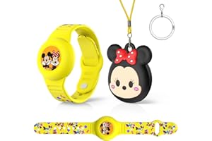 [2 Stück] Kompatibles AirTag Kinderarmband & Halskette， MOWYEOK wasserdichtes verstellbares Air Tag Armband für Kinder und versteckte Air Tag Halskette, Kompatibel mit AirTag Location Tracking Hülle