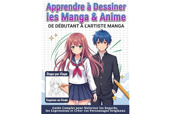 Apprendre à Dessiner les Manga & Anime: De Débutant à L’Artiste Manga: Guide Complet pour Maîtriser les Regards, les Expressions et Créer vos Personnages Originaux