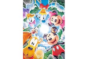 QENSPE 5D Diamond Painting Topolino, Kit per Diamond Art Adulti, Cartone Mickey Pittura Diamante Painting Kits Completo Rotondo per Bambini e Principianti, DIY Decorazione Casa Pareti 30x40cm