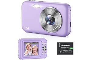 UMIPYIZA Appareil Photo Numérique Compact, 1080P 44MP Appareil Photo Enfant avec 16X Digital Zoom et Flash, Rechargeables Appareil Photo pour Enfant,Adolescent, Adulte, Débutant (Violet)