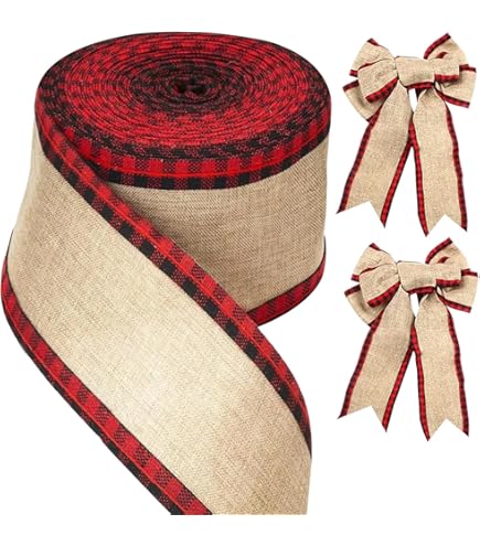Rubans De Noël à Carreaux De 1,6 Cm Pour Décoration De Fête De