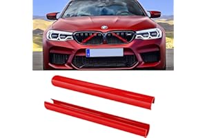 Jaronx Compatible with BMW Grill Inserts Trims for 1 2 3 4 5 6 7 Series, F20 F22 F30 F32 G30 G32 G11 G12, Compatible with BMW V Brace Wrap Covers Red Grill Stripes Grille Inserts Stripes Wrap (Red)