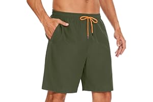 YUTYTH Men’s Swimming Shorts Swim Trunks Waterproof Quick Dry Beach Shorts Surfing Board Shorts with Mesh Liner and Pockets