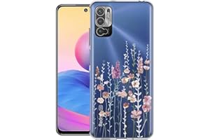 Kaywzo Funda para Xiaomi Redmi Note 10 5G,Transparente TPU Carcasa con Patrones de Flores Pintadas,Ultra Delgado Mujeres Silicone Phone Protección Case Cover-3