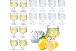 Soopiiso Set di 16 bicchieri da liquore con stelo, bicchierini da sherry, da 50 ml