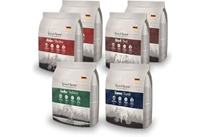 VENANDIANIMAL Venandi Animal Mangime Secco per Gatti, Pacchetto di Prova, 2 Pollo, 2 Bovino, 1 Salmone, 1 Agnello, Senza Cereali - Pacco da 6 x 300 g