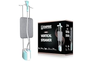 Empire Standing Garment Steamer for Clothes 2000-Watt, 32g/min Steam with Hanger Rack, Fast Heat-Up with 2 Steam Modes, 1.8L Water Tank, Full Size Clothes Steamer with Vertical Ironing Board (White)