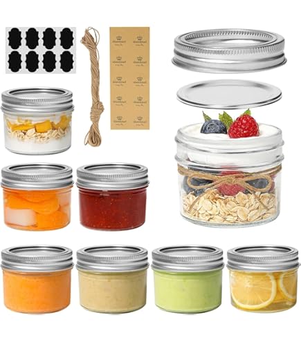 Lot De 8 Bocaux En Verre Yoplait Oui 5 Oz - Pour DIY, Rangement, Artisanat - Occasion