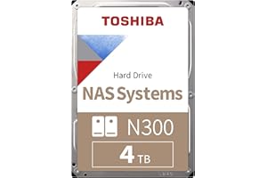 Toshiba 4TB N300 NAS 3.5’’ SATA Internal Hard Drive. 24/7 Operation, Supports 1-8 bay systems, 128MB Cache, 180TB/Year workload, 3yr Warranty (HDWQ140UZSVA).