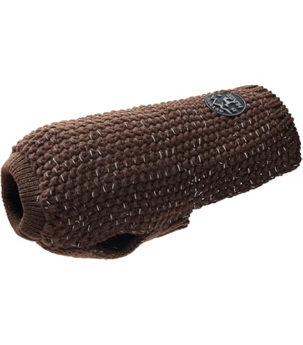 HUNTER Hondentrui Odense, gebreide trui voor honden, zacht en elastisch, met hoge kraag, partnerlook met muts, wasbaar, kleur: beige/groen, maat: 35