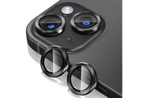 Giftorld Ochrona obiektywu aparatu iPhone 13/13 Mini, aluminiowy pierścień 3D, szkło hartowane 9H, ochrona 360 stopni, czystość HD, 4 poziomy unikalny design, pełne pokrycie, kolor czarny