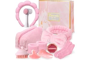 SUNXBUK Skincare Kit,Rutina Facial,Cuidado Facial Mujer,Regalo Mujer,Set Premium de Cuidado con Gua Sha,Kit Bellezza Regalo Completo para Cumpleaños o Navidad