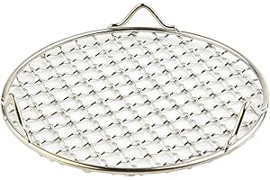 EpheyFIF Grille de barbecue ronde de rechange en acier inoxydable 201, grille de refroidissement avec pieds, filet de barbecue d'extérieur pour fumoir, granulés, gaz et charbon de bois (15 cm)