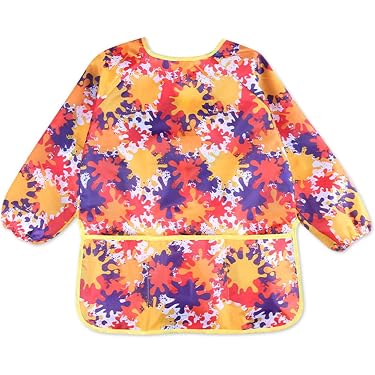 Delantal De Pintura Impermeable De Manga Larga Para Niños De 6 A 12 Años – Talla XL (120-140 Cm) Con Bolsillo Frontal