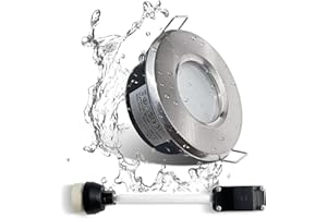 Sweier Spot Encastré IP65, Projecteur GU10, Spots de Plafond, Aluminium Coulé, Ouverture 68mm, Finition Nickel Satiné (Ampoule Non Incluse),pour salle de bain, salon, couloir, bureau, lot de 1