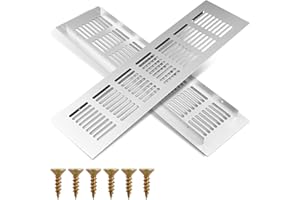 CJMUQHEHH 2 Stück Ventilation Gitter Aluminium Lüftungsgitter Aluminium 80x300mm, Belüftungsgitter für Tür oder Schrank, Dekogitter mit Schraublöchern für Möbel, Küchen und Kühlschrank für Türlüftungsgitter