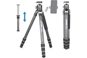 Treppiede in fibra di carbonio INNOREL KT324C Treppiede da viaggio compatto portatile professionale per fotocamera DSLR con testa a sfera panoramica con centro a bassa gravità e colonna centrale