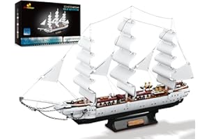 JMBricklayer 40104 Piratenschiff Bausteine Set, Weißer Schwan Segelschiff Klemmbausteine,Piratenschiff Spielzeug Modell für Erwachsene und Jugendliche