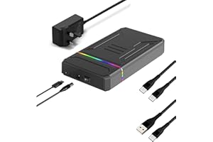 ezekers 3TB External Hard Drive HDD USB C & USB 3.0 for PC, Mac, PS4, PS5 (Storage only), Samsung and iPhone 15/16 series, TV, Xbox, and Wii U - Dual Connector - Ultra Fast (3TB) - RGB LIGHT