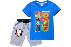 CKCKTZ Roblo-x Kleinkind Jungen T-Shirt & Casual Shorts Set Sommer Outfits für Kinder Kurzarm Kleidung Alter 4-12 Jahre