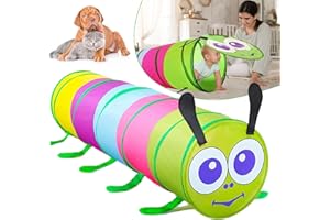 FUNNYHOMESTYLE Kids Play Tunnel for Toddlers, Pop Up Crawl Through Tunnel Play Tent for Baby Infant Children, Dog Tunnel, Kids Tunnel Toys or Gift Indoor & Outdoor (Colorful Caterpillar Tunnel)