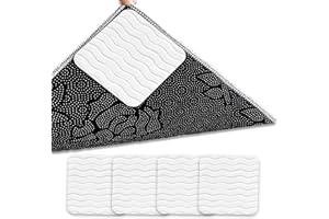 DGSLWH 4-pak podkładek do dywanów, antypoślizgowe podkładki do dywanów, mata antypoślizgowa, materiał PU, 10 x 10 cm, technologia próżniowa, tekstura, dla lepszego chwytu podłogowego, łatwe odklejanie, można