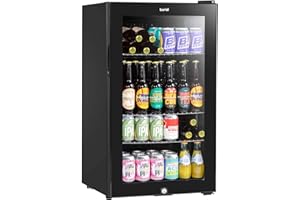 Dellonda Baridi 85L Under Counter Drinks/Beer & Wine Cooler Fridge with Light, Black - DH13