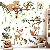 Decalile Stickers Uraux Aniaux Forêt Arbre Grand Autocollant Ural