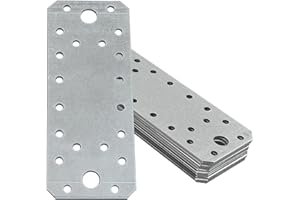 OMIDEAS 10 x Plaques d'assemblage plates (140 x 55 x 2) Connecteur de réparation, Plaques de raccord, en acier galvanisé