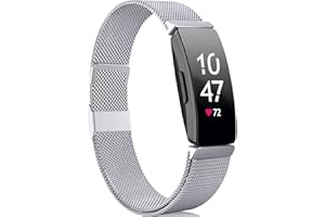Faliogo Compatible avec Fitbit Inspire Bracelet/Fitbit Inspire 2 Bracelet/Fitbit Inspire HR Bracelet, Bracelet en Métallique Acier Inoxydable Compatible pour Fitbit Ace 2, pour Femme Petit Grand