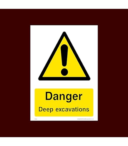 Viking Schilder Wc489-a3l-v "Gefahr Tief Ausgrabungen" Zeichen, Vinyl - View #2