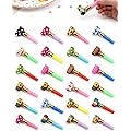 YIPFEN Langues de Belle-Mère - Lot de 24 Souffleurs de Fête Multicolores en Plastique. Idéal Anniversaire Enfant, Carnaval & Fêtes, crée une ambiance joyeuse.