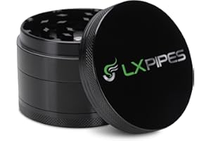 LX Pipes Aluminium Kräutermühle 63 mm – Premium Grinder für Kräuter, Gewürze & Tabak, Robustes Mahlwerk, Magnetverschluss, Leicht zu Reinigen