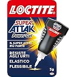 Loctite Super Attak Power Gel Control, adesivo trasparente e istantaneo specifico per materiali flessibili, colla resistente 