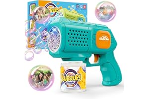 Bombble Pistolet à bulles pour enfants - 10 000 bulles/min - Avec solution à bulles - Jouet à bulles - Cadeau d'extérieur pour enfants - Anniversaire - Fête - Bleu