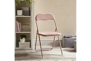 EEMKAY® New Easily Folds Away Stunning Design Luxe Velvet Folding Chair - Blush, Compactly For Great Storage