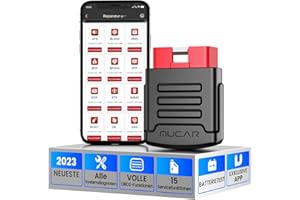 ‎MUCAR mucar OBD2 Bluetooth Adapter, BT200 PRO OBD2 Diagnosegerät mit Vollsysteme+15 Servicefunktionen, Diagnosegerät Auto für iOS/Android Batterietest, AutoVIN, Kostenloses Aktualisierungen
