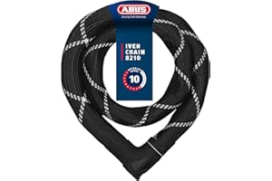 ABUS Kettenschloss Iven Chain 8210 – Fahrradschloss aus gehärtetem Stahl – mit Kunstfaserummantelung – ABUS-Sicherheitslevel 