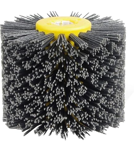 Schuurborstel, nylon borstel voor haakse slijper, korrel 80/120, breedte 100 mm - 120 mm diameter, satijnen borstel, polijstborstel voor het schuren van hout, satijnmachine (blauw, #80