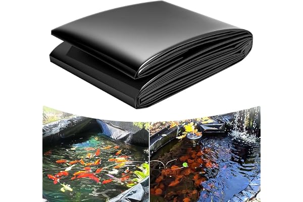 alouweekuky 3x4m Bache Bassin, Bâche Bassin Extérieur 0.2mm Epaisseur, Liner Bassin Jardin pour Bassins D'agrément, Bassin a Poisson, Cascade