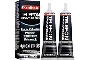 BONDTECH 30 ml Display Kleber Extra Stark, Black Handy Kleber, Display Kleber Smartphone für Gehäuseteile, Display, Touchscreen, Glas etc. Universell, mit Kleinen Präzisionsnadeln, Anti-Verstopfung