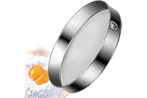 XIZAO Tamis à Farine INOX Tamis de Pâtisserie Maille Fine Tamis de Farine Cuisine pour Gâteaux Légumes Farine