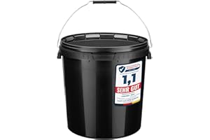 ‎GARRONDA Garronda Eimer mit Deckel 20 L für die Lagerung von Lebensmittel- und Chemischen Produkten 1 Stück Schwarz GD-0104