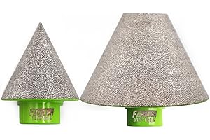 FACHLICH Brocas biseladas de diamantes, 2 piezas de 35 mm y 82 mm para recortar agujeros y brocas avellanadas existentes con rosca M14