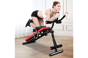DSKEUZEEW Ab Exercise Bench, Abdominal Workout Machine Foldable Sit Up Bench, Full Body Exercise Equipment with LCD Monitor for Leg,Thighs,Buttocks,Rodeo,Sit-up Exercise