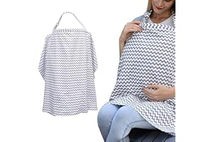 Boerni Grande couverture d'allaitement respirante, couverture d'allaitement douce pour une intimité totale et une protection complète de l'allaitement (gris)