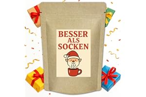 ‎QUERTEE Wichtelgeschenk "Besser als Socken" – Lustiges Tee Geschenk zum Wichteln und Weihnachtsfeier - Wichteln, Schrottwichteln & Notgeschenk - Weihnachten Teegeschenk von Quertee