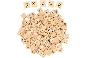 EMPEROCH 200 Pièces Chiffre et Lettre en Bois Decorative, Bois Lettres A-Z Lettres Majuscules, Tuiles de Scrabble en Bois, Convient à l'éducation des Enfants, aux Jouets pour Enfants, à l'artisanat