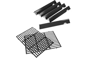 GFTIME Barres de flavorizer de 43,4 cm et grilles de cuisson en fonte de 47,6 x 33,7 cm pour Weber Genesis II/LX 300 Series, Genesis II E-310/E-315/E-330/E-335/S-310/S-335 (2017 et Newer