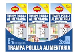 Orion - 6 x Trampa Polilla Alimentos | Sin Insecticidas y sin Olor| para Despensa y Cocina | Quedan Atrapadas en el Interior y No se Ven | Más Higiénicas, Eficacia Durante 6 Semanas